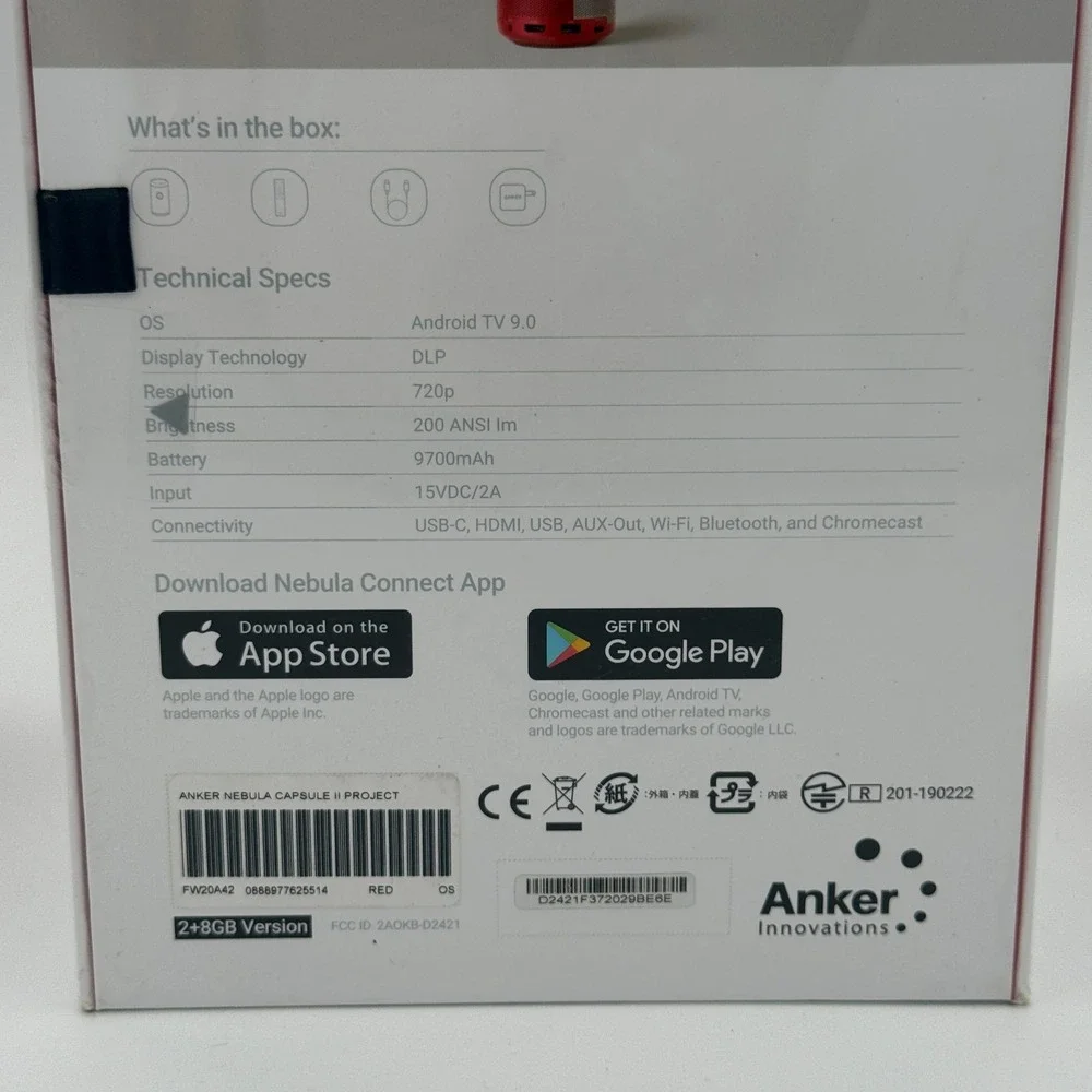 Nebula by Anker Capsule II Supreme Red Pocket Projector